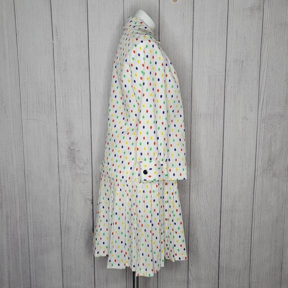 Vintage Rainbow Polka Dot 2 Piece Set, Dress and Matching Jacket - Picture 3 of 11